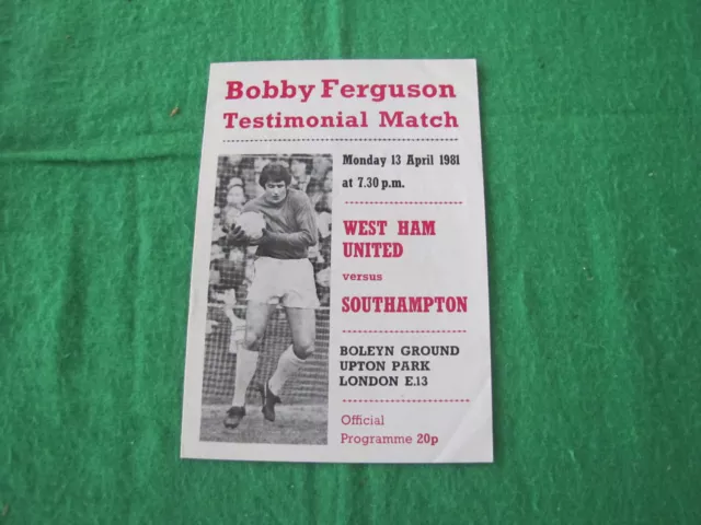 1981 Bobby Ferguson Testimonial Match Football Programme