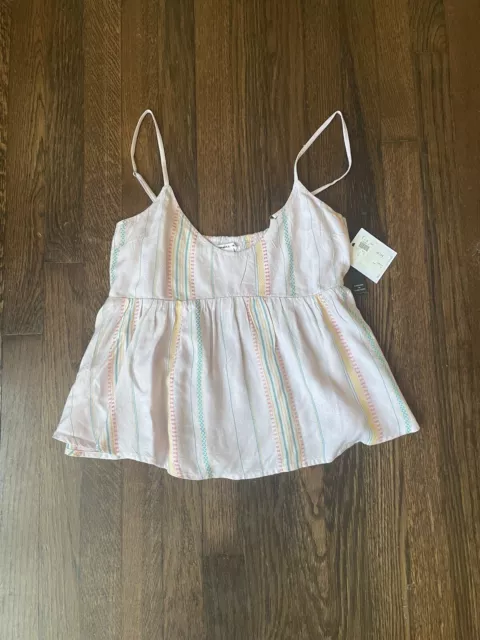 NWT O’Neill Pink Tank With Patterned Stripes Women’s Size Small