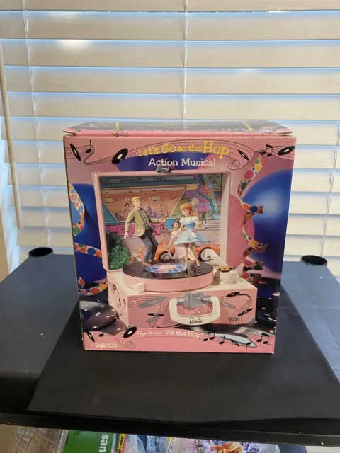 VINTAGE Barbie Record Player Music Box "Let's go to the Hop" Great Condition