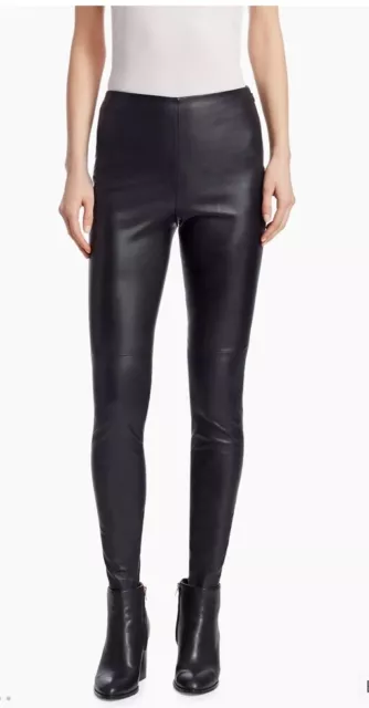 Ralph Lauren Collection Eleanora Stretch Leather Pants in Black Size 8 $1990 2