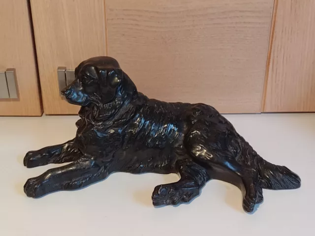 Heredities M W Pierce Cold Cast Bronze Golden Retriever Dog Sculpture / Figurine