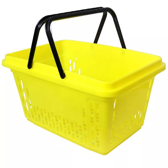 Einkaufskorb 28 L Kunststoffkorb Tragekorb Einkaufskiste Shopping Basket gelb
