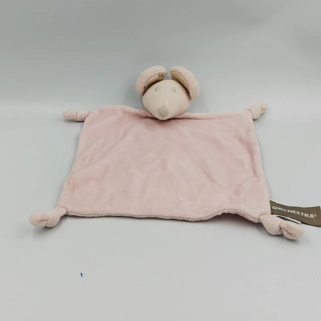 Doudou plat souris rose ORCHESTRA - 33051