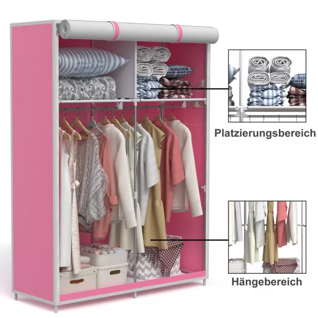 Stoffschrank, Faltschrank mit Reißverschluss Kleiderschrank Rosa Kleiderschränke