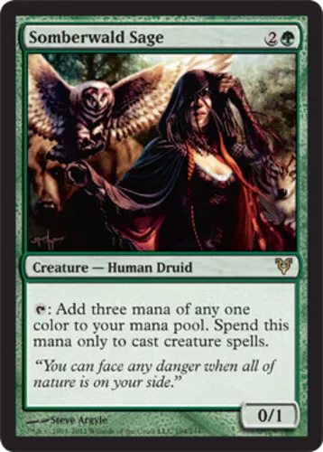 Somberwald Sage 1x FOIL AVR MTG Avacyn Restored Rare MINT green Somberwald Sage 1x FOIL AVR MTG Avacyn Restored Rare MINT green