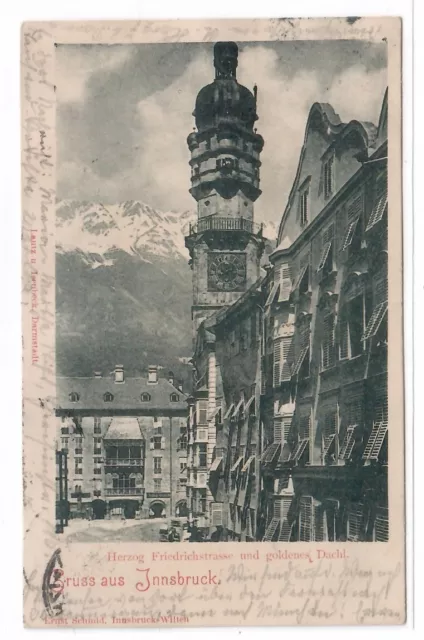 111 17 - Litho Gruß aus Innsbruck Herzog Friedrichstraße 1900