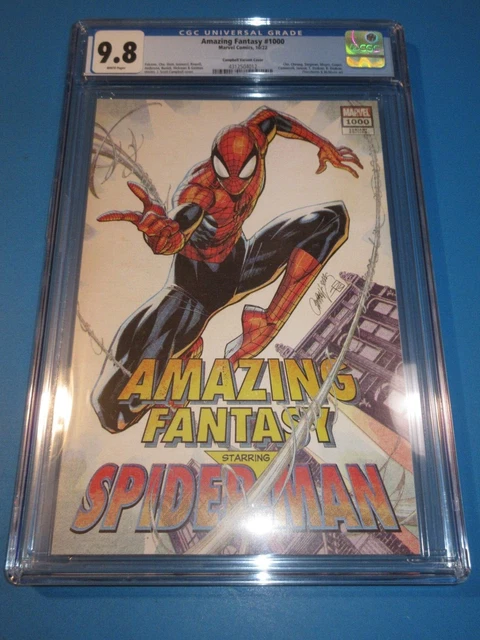 Amazing Fantasy #1000 J Scott Campbell Variant CGC 9.8 NM/M Gorgeous Gem Wow