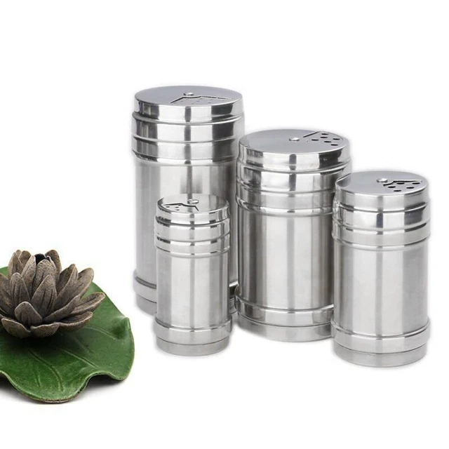 Especias de acero inoxidable Shaker Box con fácil apertura y mecanismo de cierre