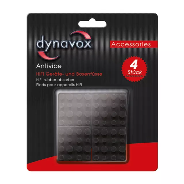 Dynavox Antivibe Geräte- und Boxenfüsse, Carré, 40x40x10mm/4er Set (207470)