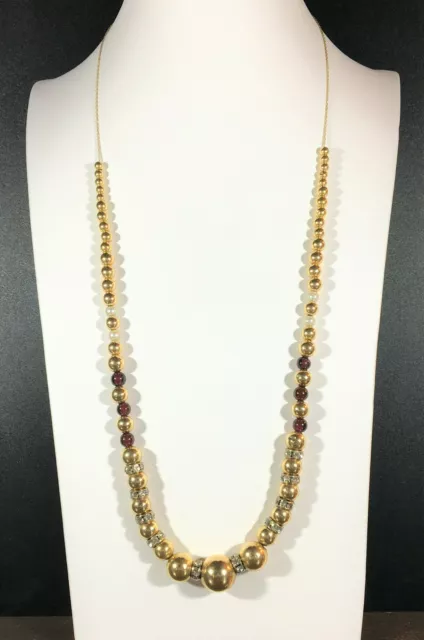 14 K Gold Add a Bead Necklace w/Gold, Amethyst & Pearl & CZ? Spacers 12 Grams