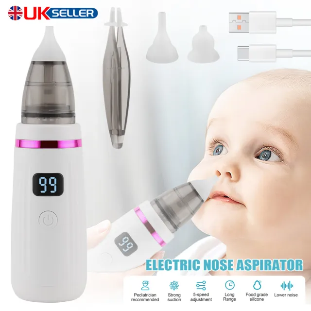 Rechargeable Baby Nasal Aspirator Nose Cleaner Electric Safe Hygienic For Infant