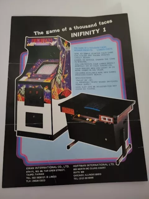 Flyer  KWAN =INIFINITY 1   Video Game advertisement original see pic