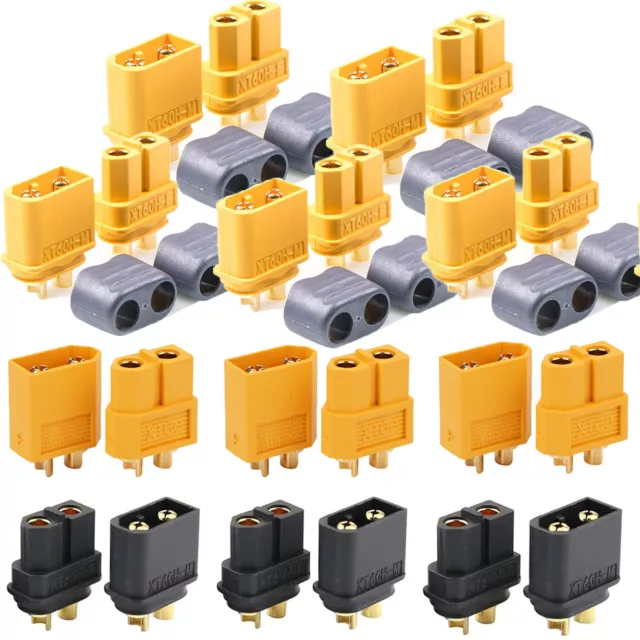 20 Pairs Upgrade Amass XT60 XT60H Connectors Plugs Gold Plated 3.5mm Banana Plug