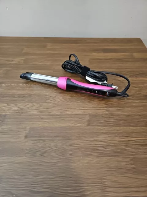 CHI Smart Gemz Zirconium Titanium Pink Ease Curl Hair Styling Iron Cs1199 Works