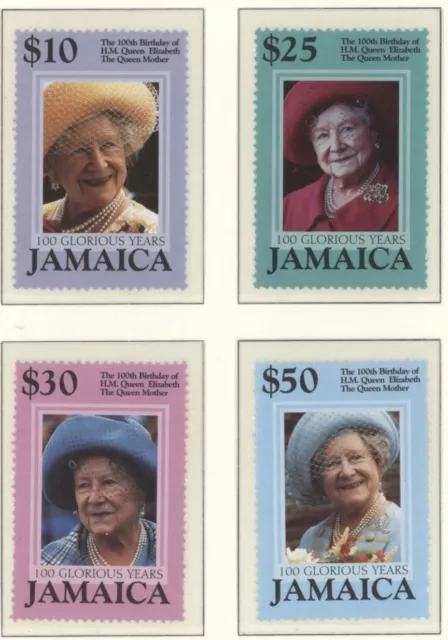 Jamaica 2000 Queen Mother 100th Birthday set of 4, mint MNH