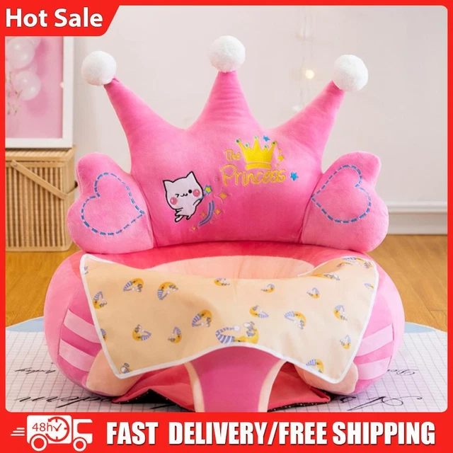 Cartoon Child Stool Cover Non-slip Crown Design Baby Seat Cover Unisex No Filler