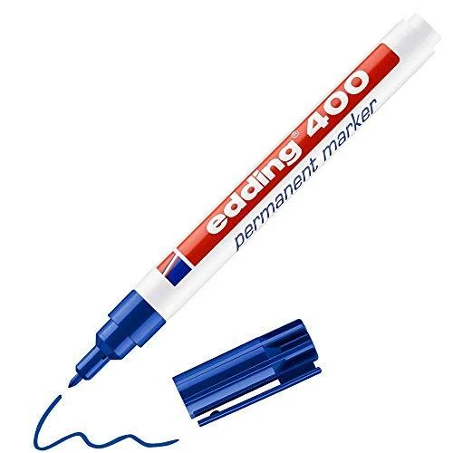 edding 400 Marqueur permanent - bleu - 1 stylo - pointe ronde fine 1 mm - sèc...