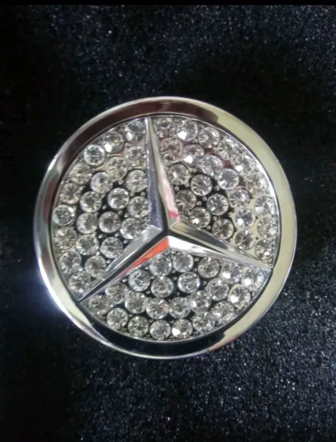 Mercedes TopDall Multimedia Knob w/Crystals & Silver Tone Decorative Accessory