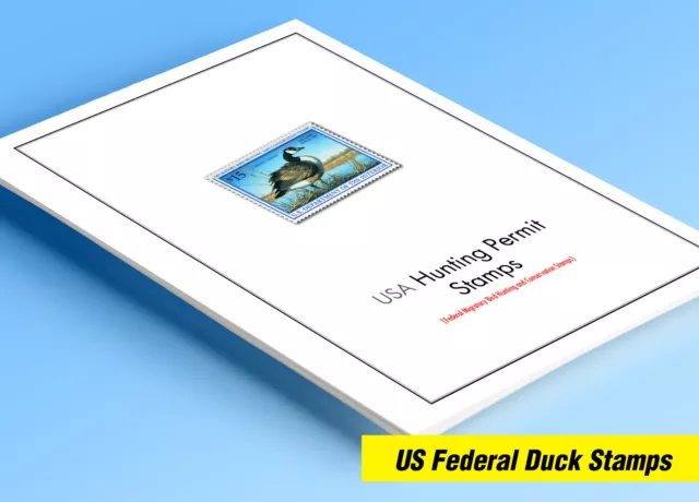 COLOR PRINTED USA FEDERAL DUCK 1934-2020 STAMP ALBUM PAGES (46 illustr. pages)