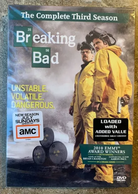 Breaking Bad: The Complete Third Season 3 (DVD, 2013, 3-Disc Set) Brand New