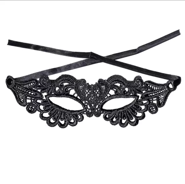 Masquerade Eye Mask Black Lace Gothic Fancy Dress Ladies Hen Party Halloween 3