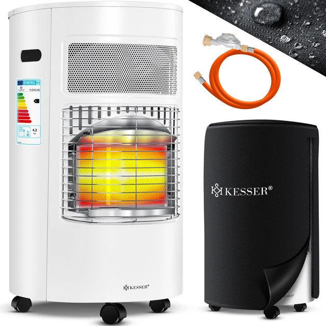 RETOURE Gasheizer Gasheizofen Heizgerät Gasschlauch + Schutzhülle 4200W Keramik