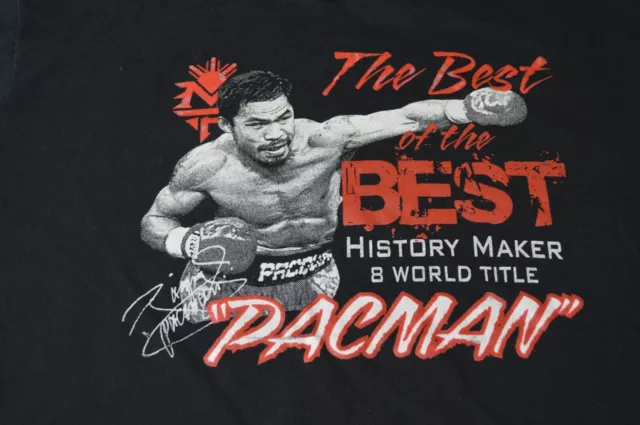 Vtg Manny "Pacman" Pacquiao Black T-Shirt from Clothesline Size XL
