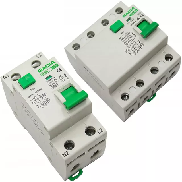 FI-SCHALTER 16,25,40,63A 2P 4P 30mA 300mA Typ A,AC,FI-Schutzschalter GACIA TÜV E - Foto 9