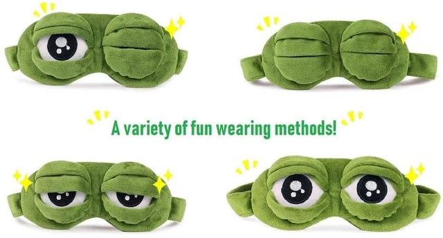2X Frosch Augenmaske Blackout Brille, Plüsch Schlafmasken für Erwachsene Kinder 10