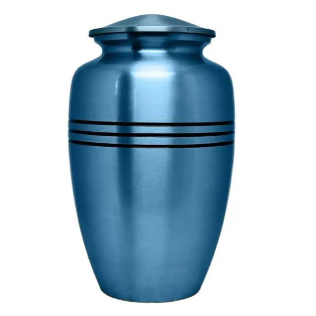 Beautiful Blue Adult Large Cremation Urn for Human Ashes with Velvet Bag 220