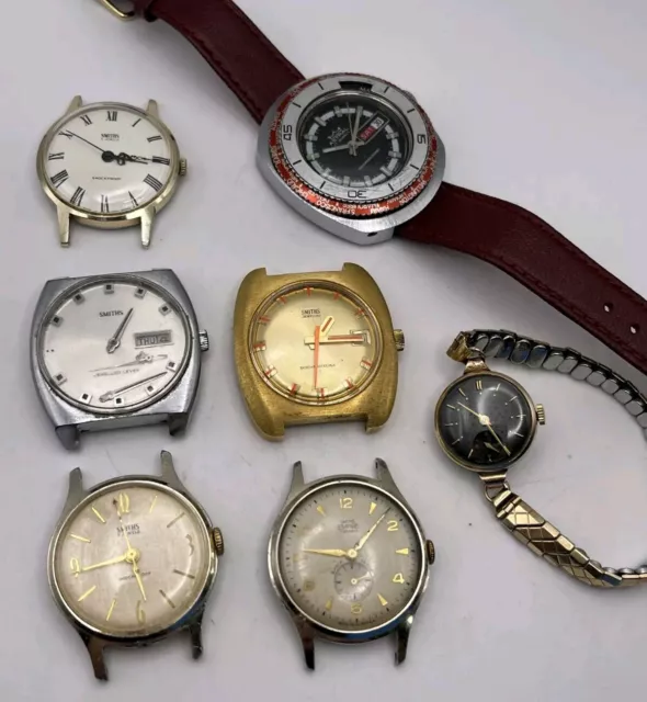 Vintage Smiths Wrist Watch Job Lot De Luxe , Astral , World Time Etc