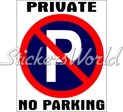 PRIVATE NO PARKING Interdit PAS DE PARKING Garage Sign Sticker Autocollant 150mm