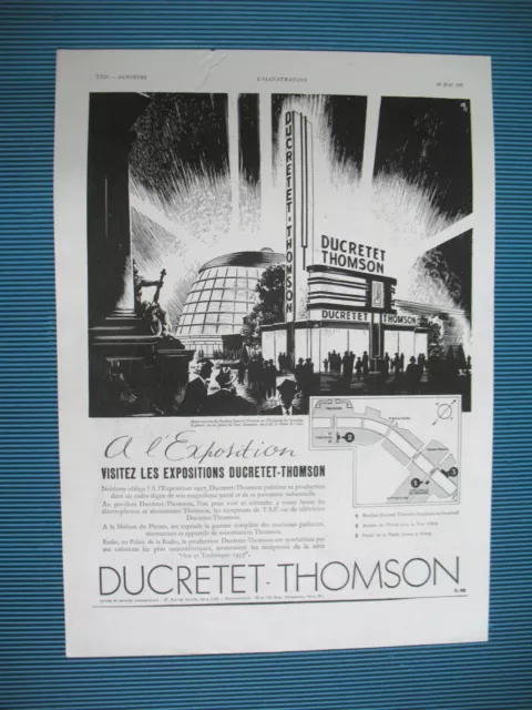 Ducretet Thomson Tsf Press Advertisement International Exhibition Ad 1937
