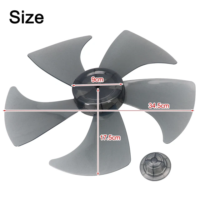 Pale De Ventilateur 5 Pales 45.7 Cm (18 Pouces) – Pièce De Rechange En Plastique Transparent Avec Cache-Écrou – Pour Ventilateurs De Bureau/Pied