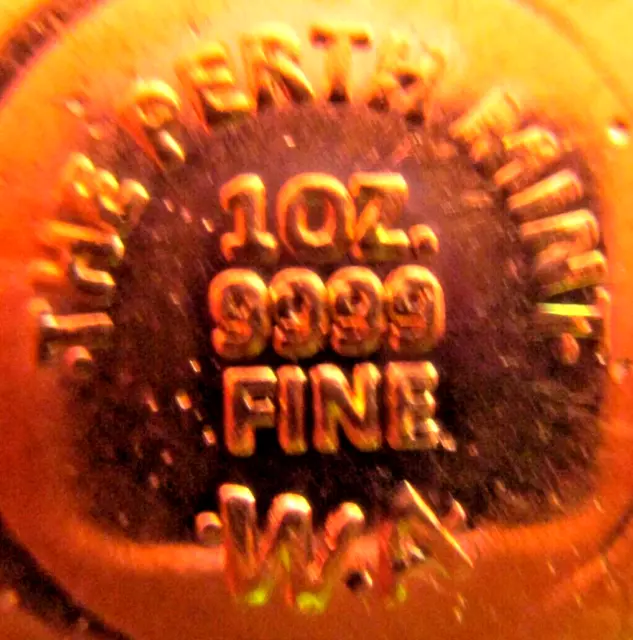 THE PERTH MINT -  1 Oz 9999 Cast Gold Bullion Bar. Minted in Australia.