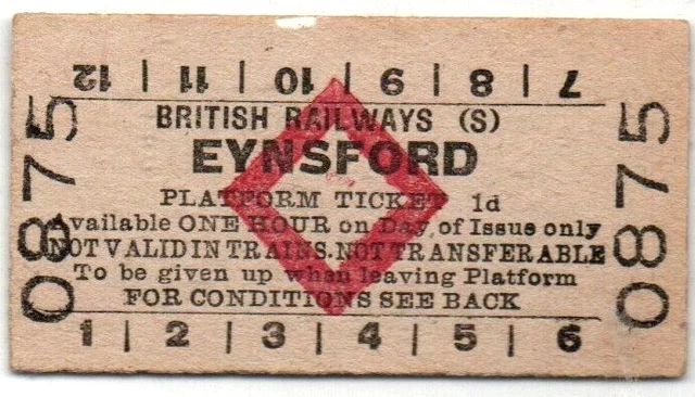 BR(S) Platform Ticket Eynsford 1d