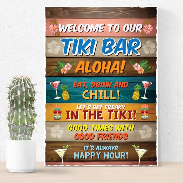 Welcome To Our Tiki Bar Sign Tiki Bar Accessories GARDEN BAR Sign Shed Signs