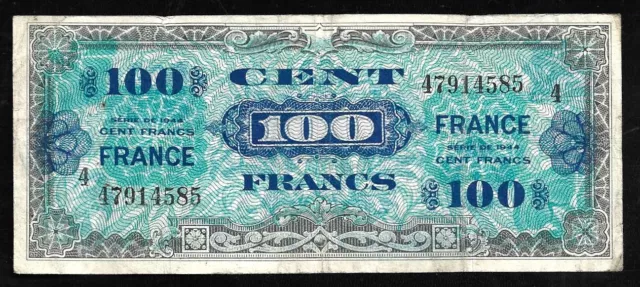 France WWII MPC Military Payment 100 Francs 1944 @ Crisp VF