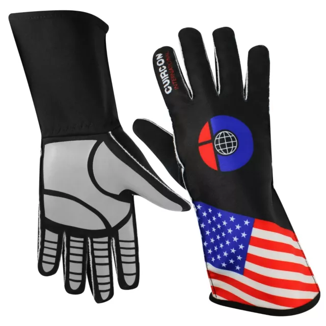 Cuircon Karting Flag of USA-Reverse Stitched Patriots Gloves