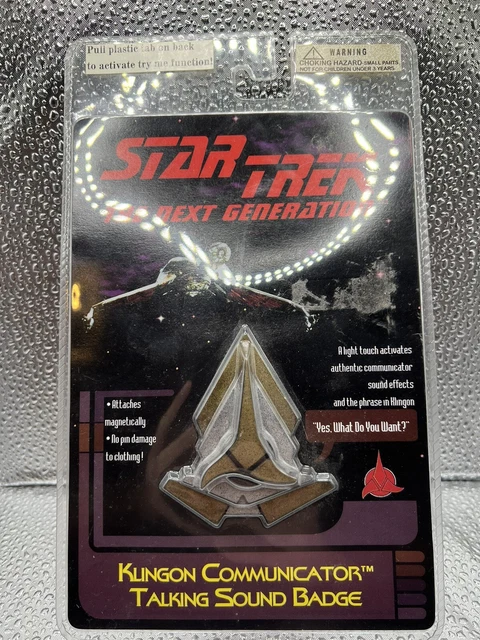 Star Trek Next Generation Klingon Communicator Talking Sound Badge 1996 NIP