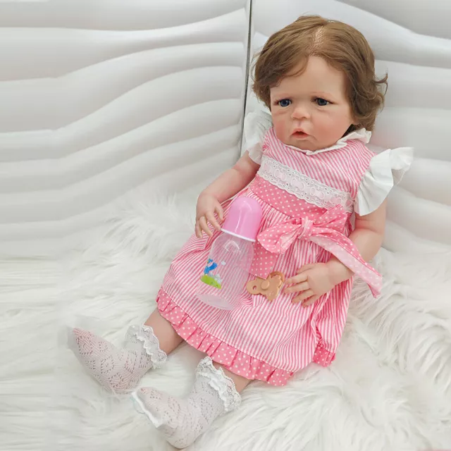 Cute 24in Reborn Baby Dolls Toddler Sandie Standing Doll Girl Kids Toy Xmas GIFT