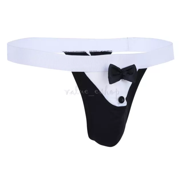 Sous-vêtements de bikini pour hommes nœud nœud nœud papillon string T-back 2