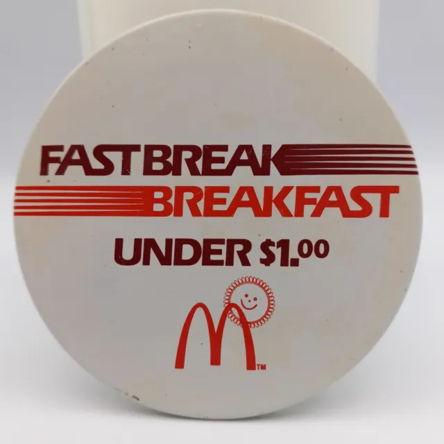 Vintage McDonald's Fastbreak Breakfast Pinback Button Restaurant Advertising Pin