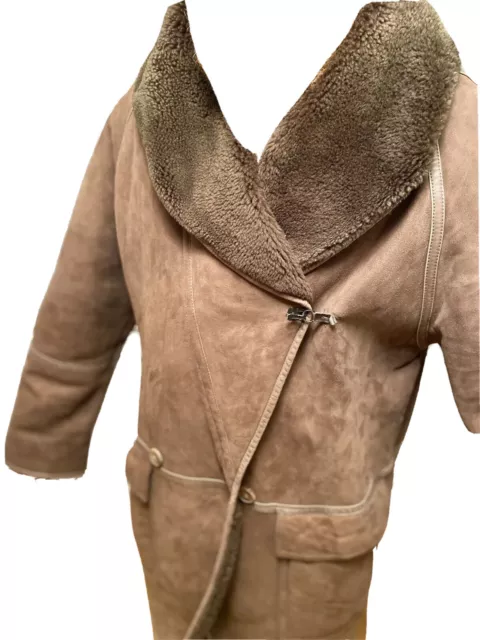 Max Mara Shearling Spanish Lamb Coat Brown XL Women’s, Nice! Max Mara Shearling Spanish Lamb Coat Brown XL Women’s, Nice!