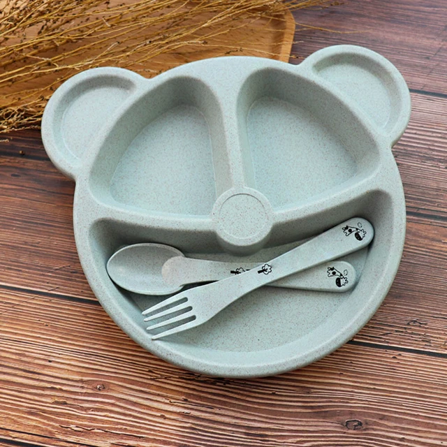 Compartment Plates BPA Plates Set 3 Set Space Saving For Kitchen For
