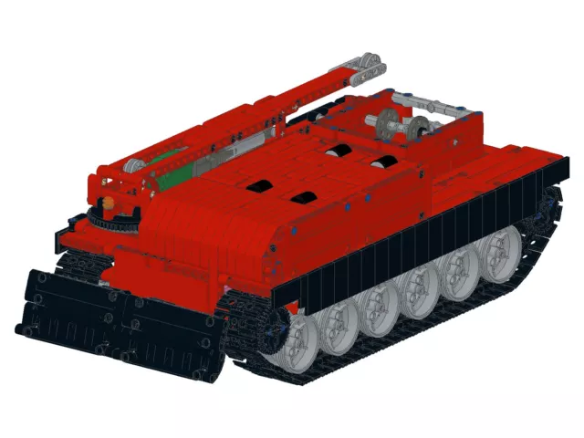 Bauanleitung instruction Feuerwehr Bergepanzer  Eigenbau Moc Unikat Lego Technic