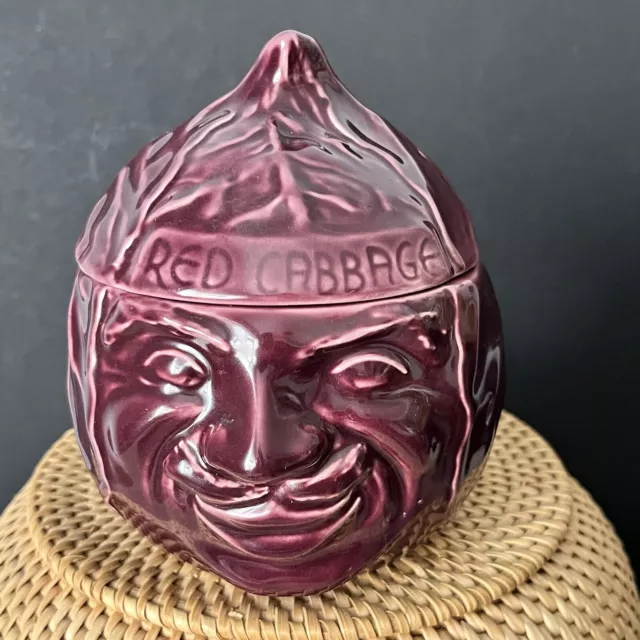 Vintage Carlton Ware Red Cabbage Novelty Face Pot No. 3092