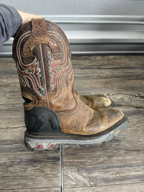 JUSTIN MENS SQUARE Toe Boots Size 7 D Caddo Brown Last Pair Made In USA 209.95 PicClick
