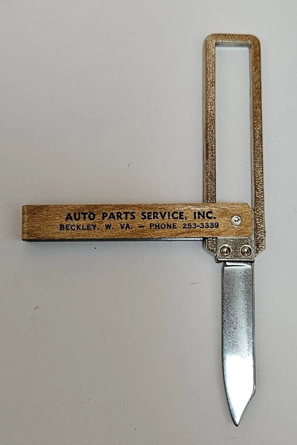 Vintage Funny Folder Swinger Tri Fold Advertising Folding Pocket Knife 1 Blade
