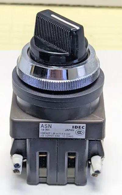 IDEC ASN 2 Position Selector Switch With Spring Left Return WORKING PULL [OF27]